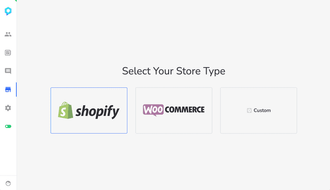 Select Shopify as Store